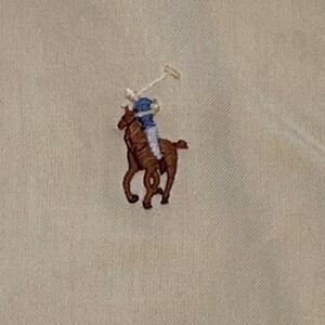 Polo Ralph Lauren Oxford Dress Shirt Mens 17.5 36/37 Yellow Flesh Pony Preppy
